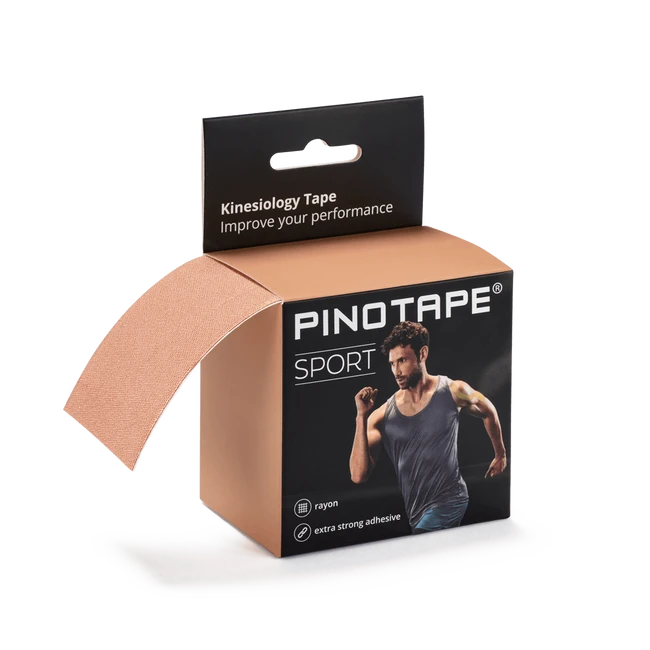 tejpy do kinesytapingu pinotape sport wodoodporny mocny tejp dla sportowców 5 cm x 5 m bezowy